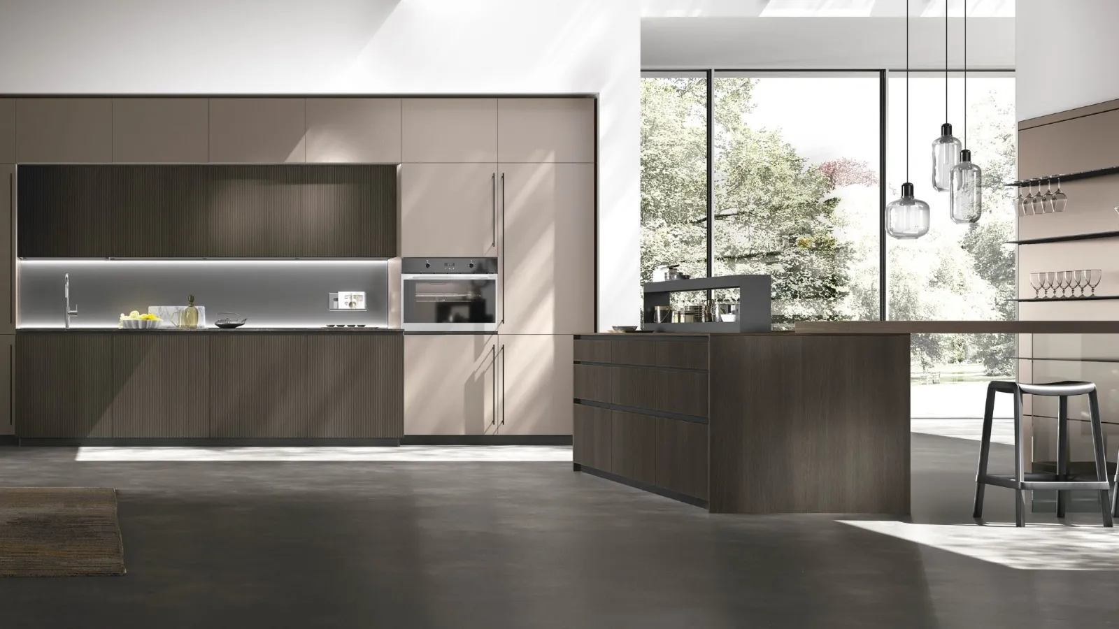 Cucina Moderna con isola Metropolis v01 di Stosa